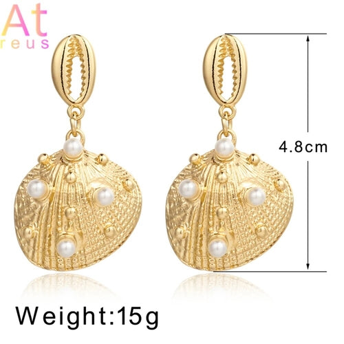 2022 New Arrival Luxury Korean Fashion Round Pearl Earrings Letter