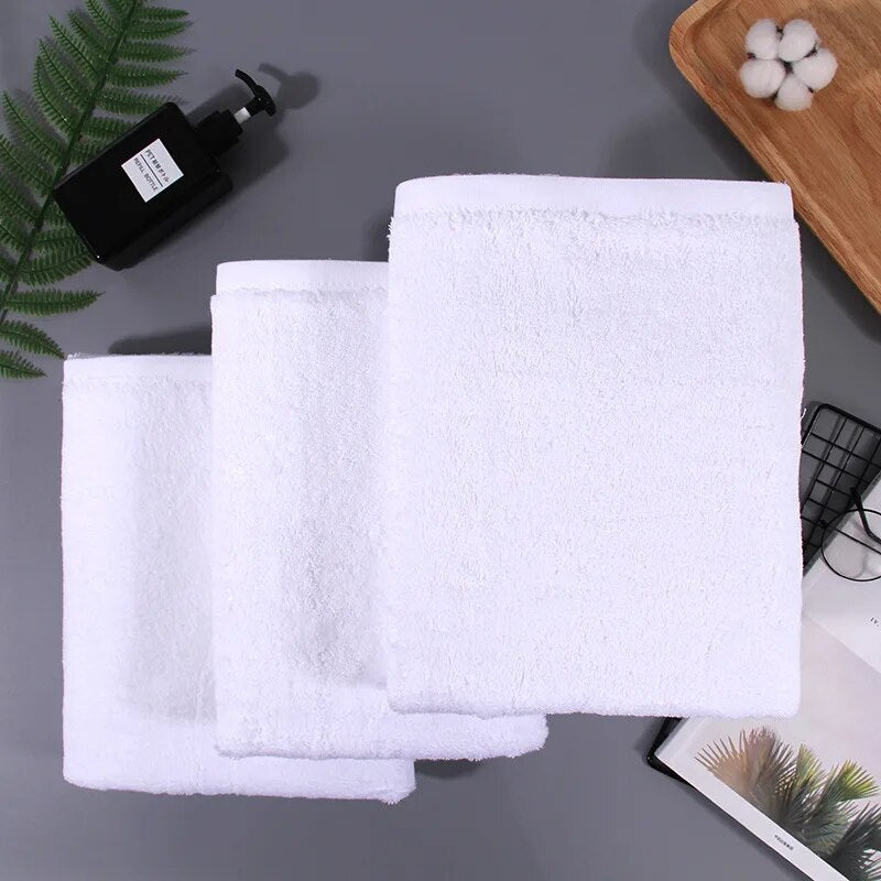 White Face Bath Towels Organic Cotton Luxury 70*140 40*70 White Grey