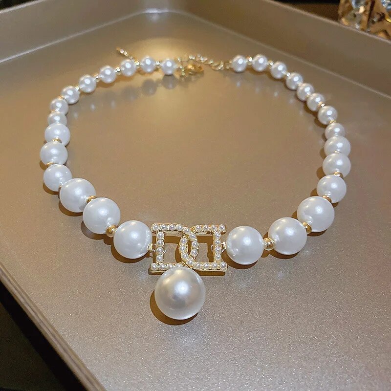 CARLIDANA Fashion New Pearl Beads Necklace for Women Fashion Luxury