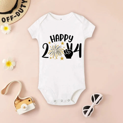 Baby Bodysuit Hello 2024 Inant Romper New Year Baby Gift Toddler Short