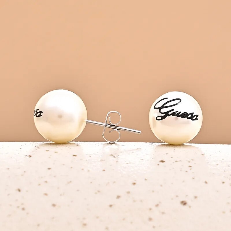 2022 New Arrival Luxury Korean Fashion Round Pearl Earrings Letter