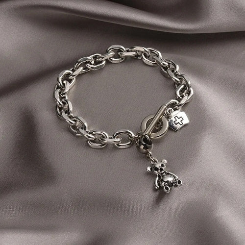 Simple Crystal Lattice Five-pointed Star Heart-shaped Bracelet for