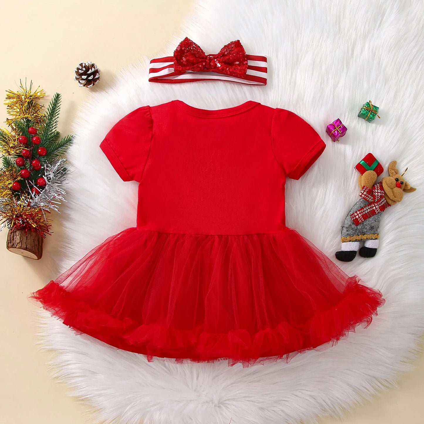 Ma&Baby 0-24M 1st Christmas Baby Girl Romper Newborn Infant Toddler