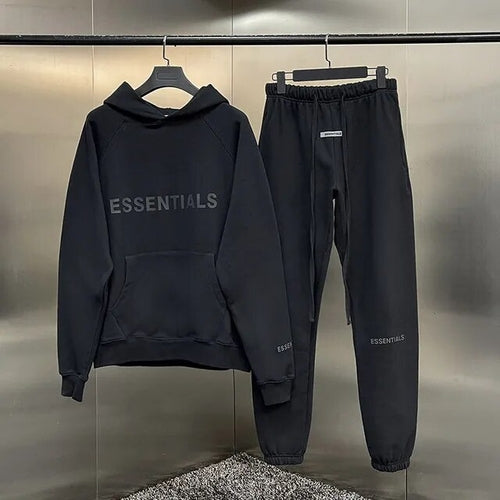 ESSENTIALS Hoodies+Pants Reflective Letter Printed Autumn and Winter