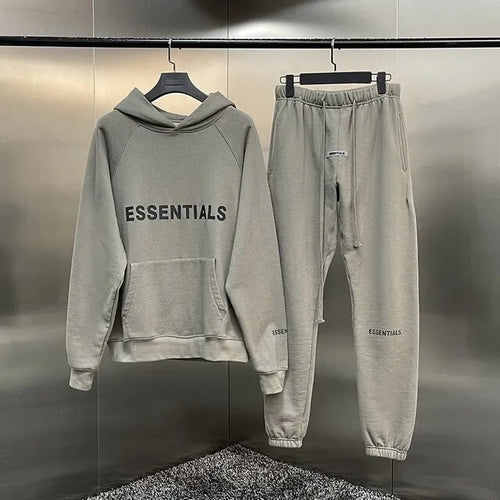 ESSENTIALS Hoodies+Pants Reflective Letter Printed Autumn and Winter