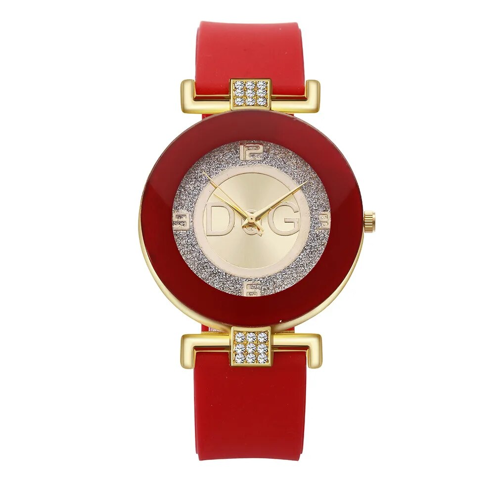 Luxury Top Famous Designer DQG Brand Women Watches White Silicone