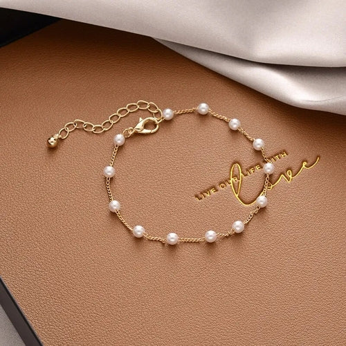 Simple Crystal Lattice Five-pointed Star Heart-shaped Bracelet for