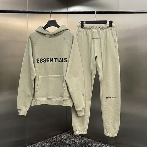 ESSENTIALS Hoodies+Pants Reflective Letter Printed Autumn and Winter