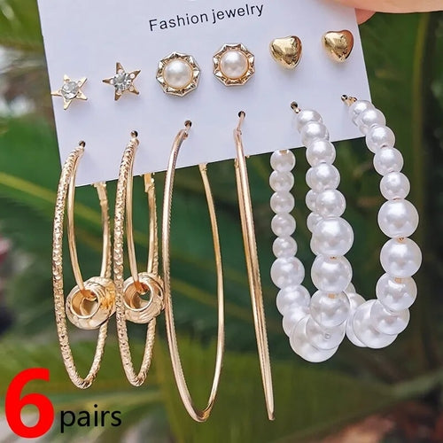 2022 New Arrival Luxury Korean Fashion Round Pearl Earrings Letter