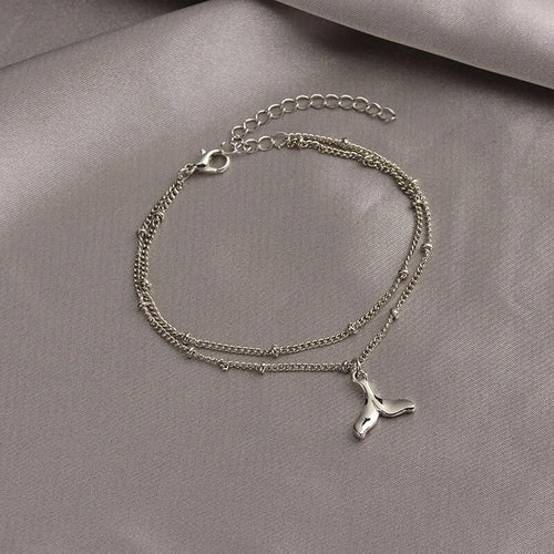 Simple Crystal Lattice Five-pointed Star Heart-shaped Bracelet for