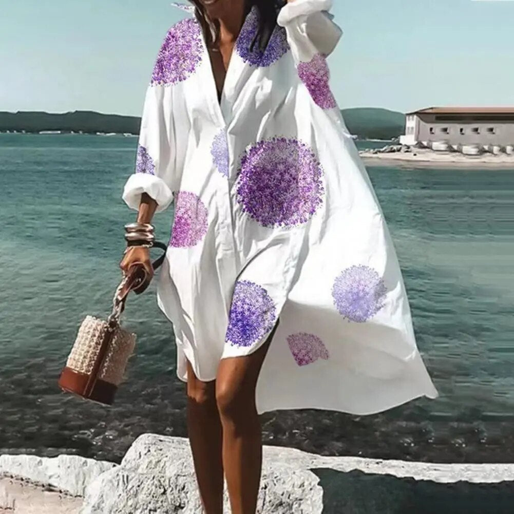 Oversized Loose Casual Aesthetic Summer Dresses 2023 Sexy Beach Shirt