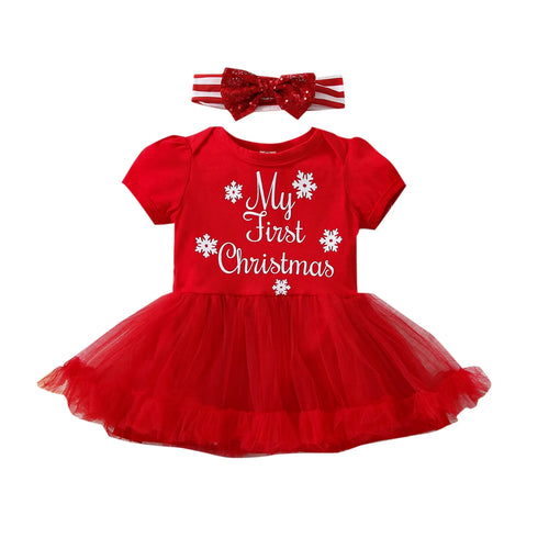 Ma&Baby 0-24M 1st Christmas Baby Girl Romper Newborn Infant Toddler