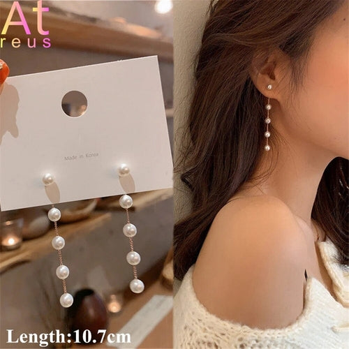 2022 New Arrival Luxury Korean Fashion Round Pearl Earrings Letter