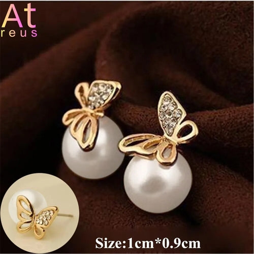 2022 New Arrival Luxury Korean Fashion Round Pearl Earrings Letter