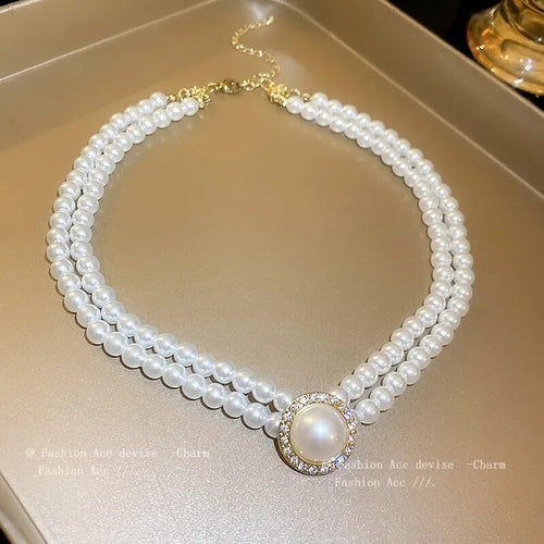 CARLIDANA Fashion New Pearl Beads Necklace for Women Fashion Luxury