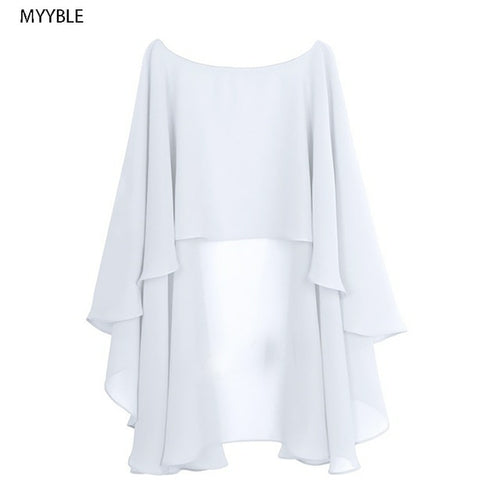 Womens Ladies Soft Wedding Capes Wedding Jacket Wraps Chiffon Shrug