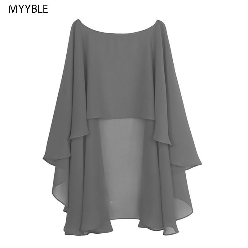 Womens Ladies Soft Wedding Capes Wedding Jacket Wraps Chiffon Shrug