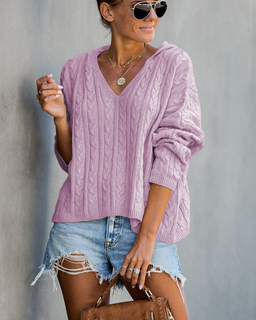 Sexy Loose V-neck Sweater Women