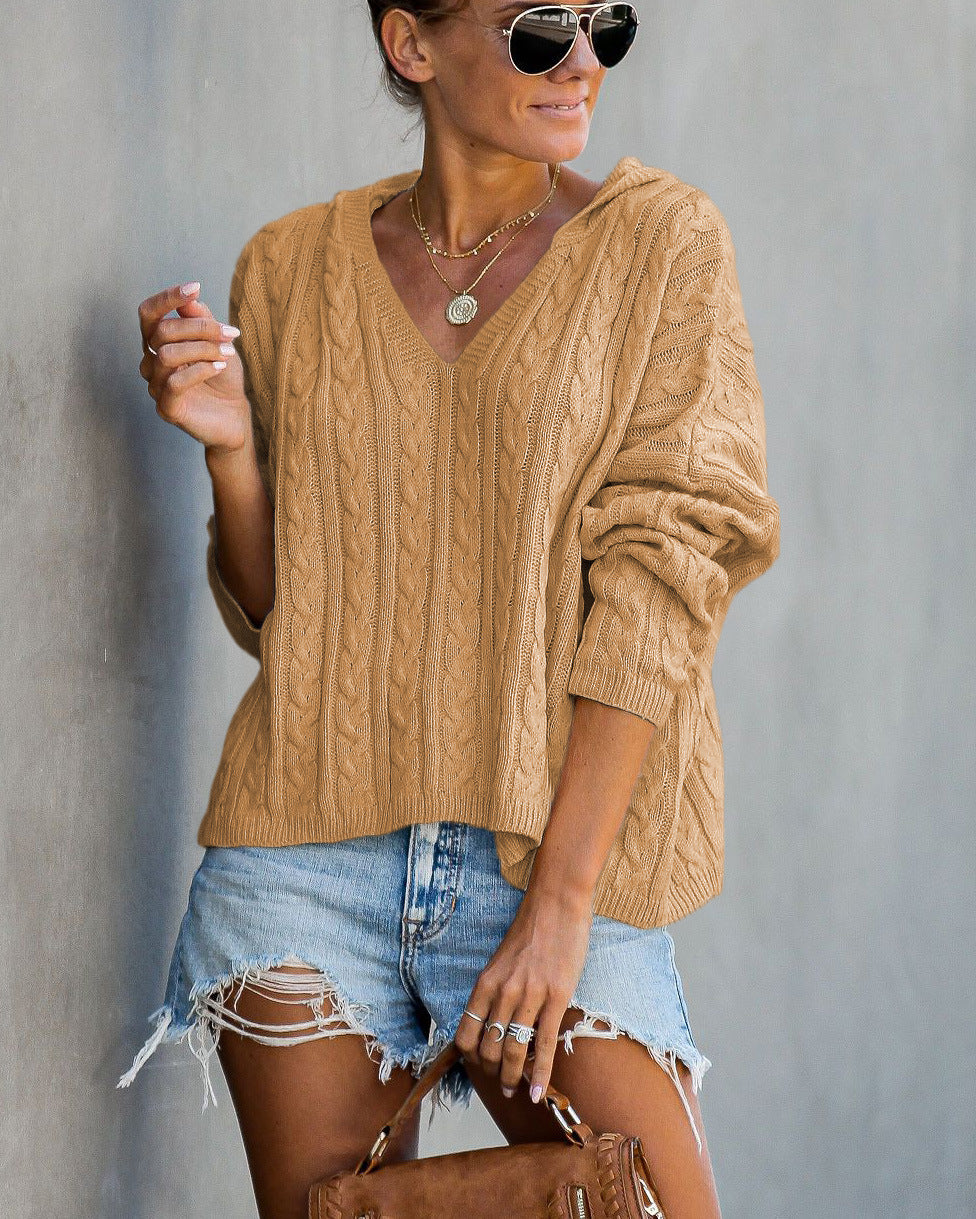 Sexy Loose V-neck Sweater Women