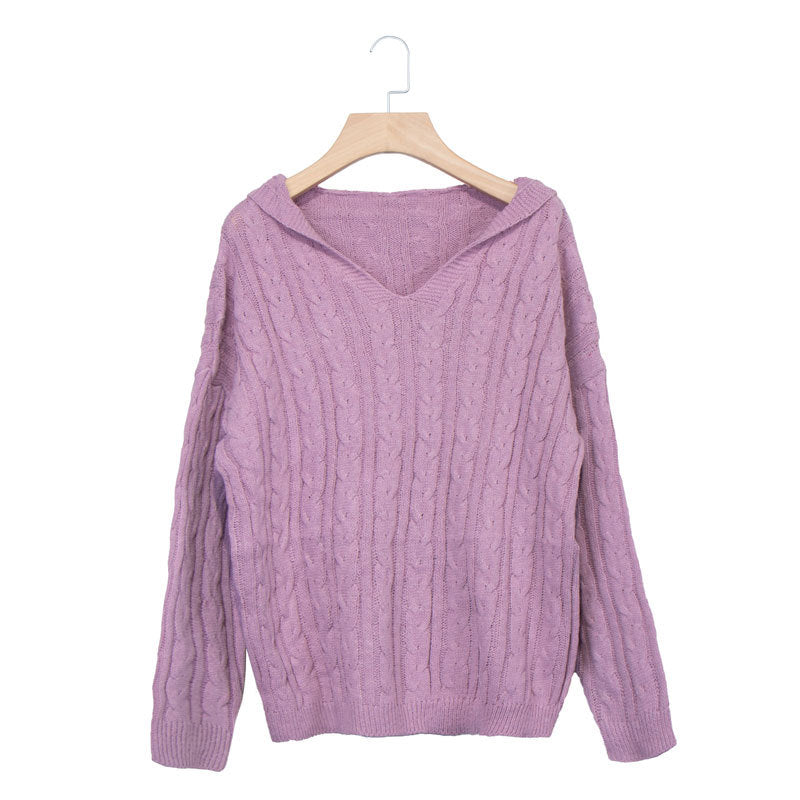 Sexy Loose V-neck Sweater Women